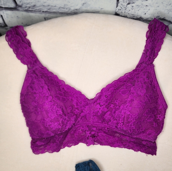 Set of 2 Lace Bralettes - Fuschia & Teal - M, S - Picture 4 of 6